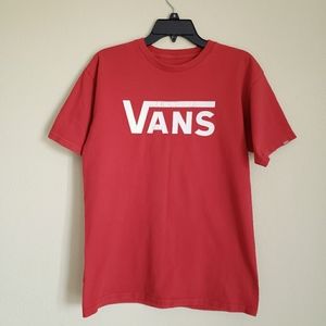 Men Boys Vans T-shirt Red and White